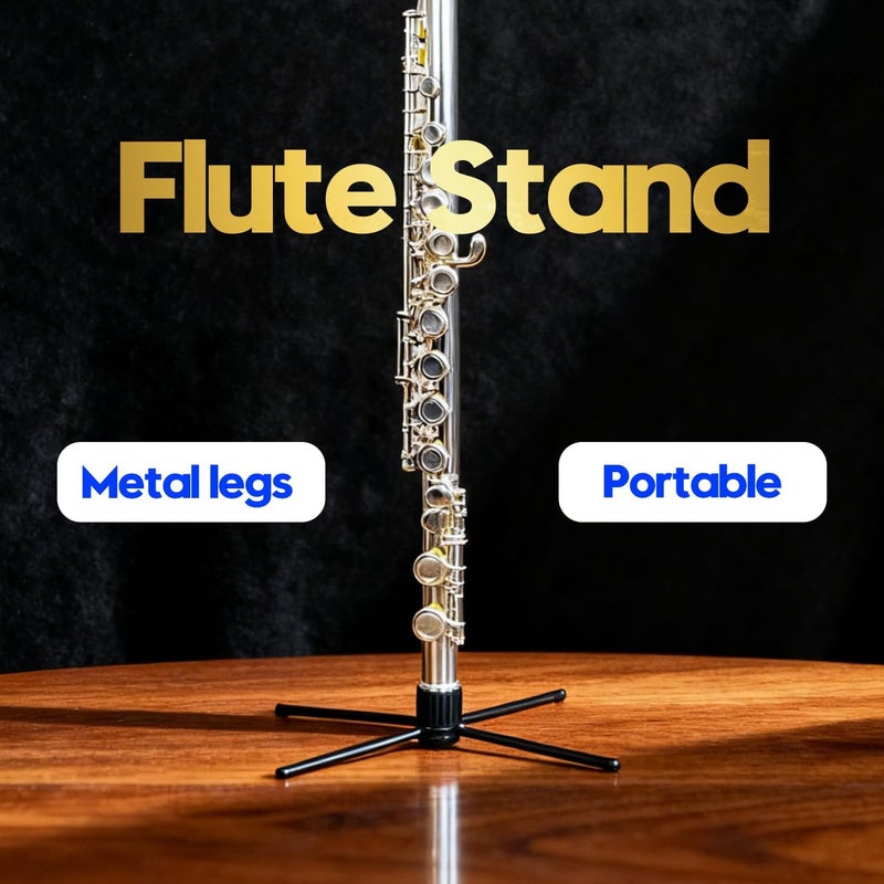 Dowite Flute Stand - Compact & Durable 4-Leg Design for Flute, Lightweight and Stable, Ideal for Home & On-the-Go Use - Image 2